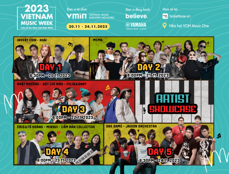 Dàn nghệ sĩ All-Star sẽ góp mặt trong showcase Vietnam Music Week (VMW) 2023